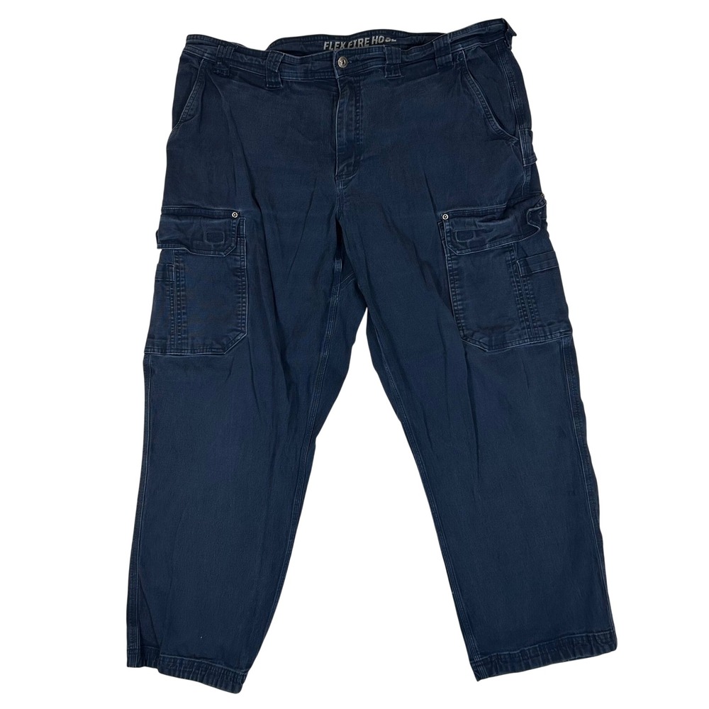 Duluth Trading Co Flex Fire Hose Relaxed Fit Cargo Pants Navy Blue 42x30 Mens